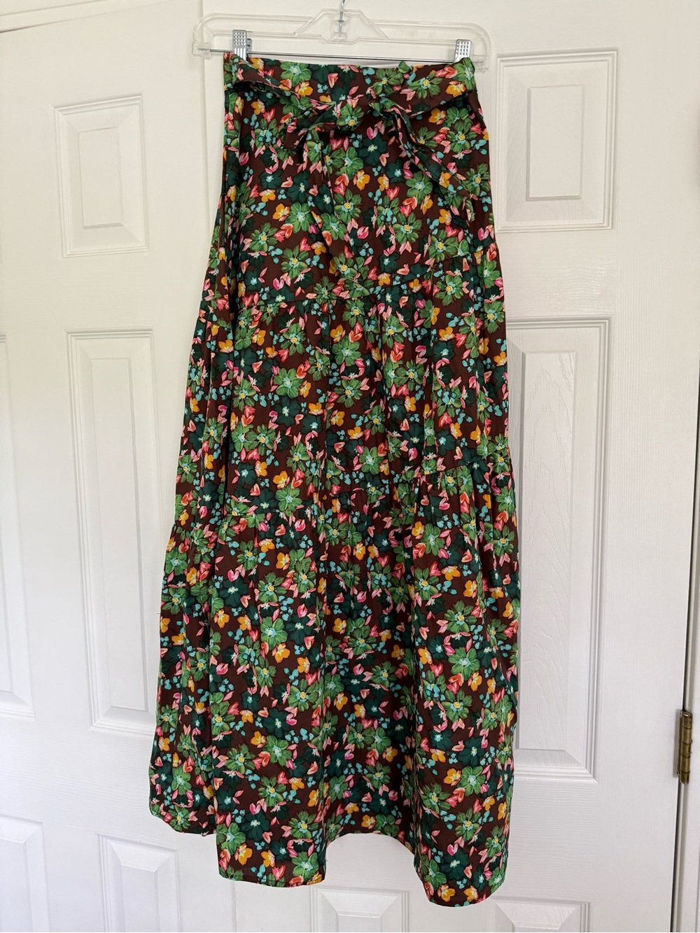 Karlie Floral Tiered Maxi Skirt - Green Multi